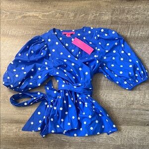 NWT Lilly Pulitzer Kara Cotton Wrap Top Size 6